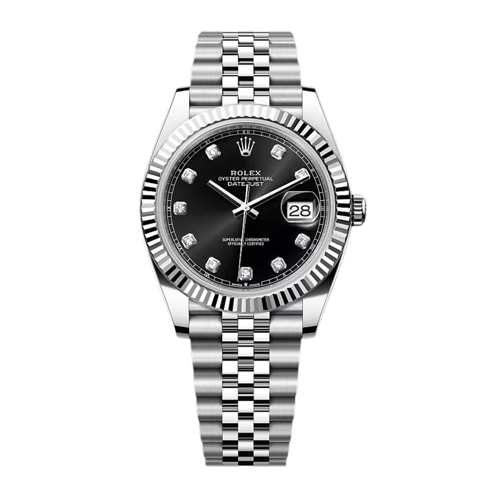 Rolex Datejust Diamond Black Dial Jubilee 41mm